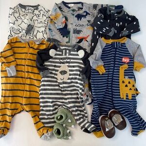 8pc Boys Newborn Footies Bundle
